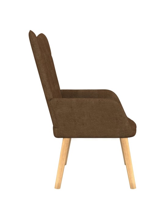 Relaxační křeslo se stoličkou hnědé textil