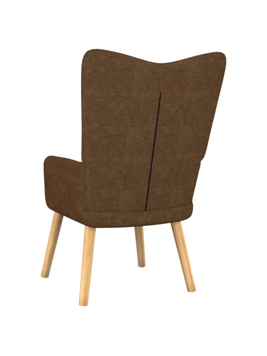 Relaxační křeslo se stoličkou hnědé textil