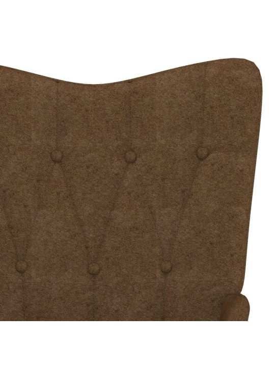 Relaxační křeslo se stoličkou hnědé textil