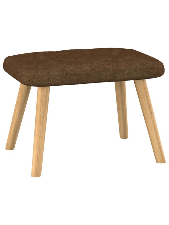 Relaxační křeslo se stoličkou hnědé textil