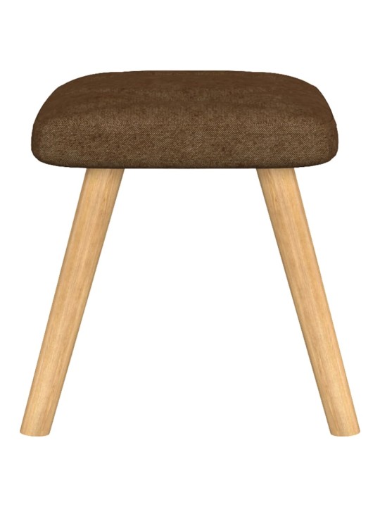 Relaxační křeslo se stoličkou hnědé textil