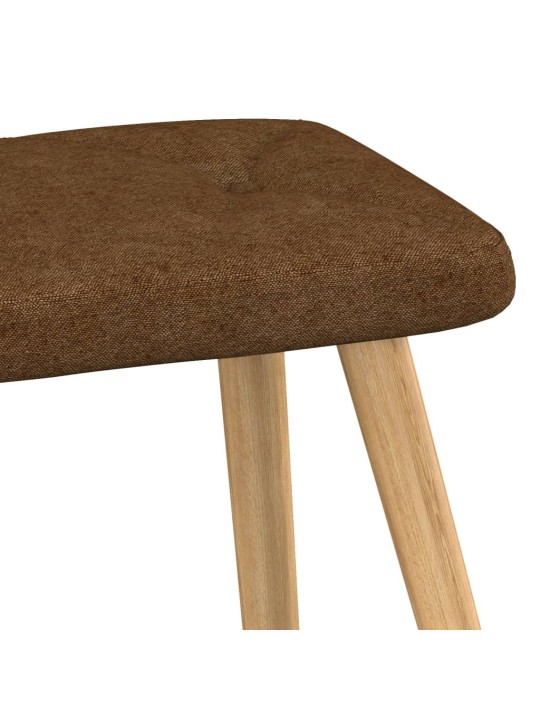 Relaxační křeslo se stoličkou hnědé textil