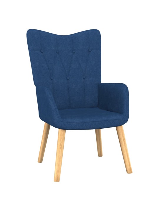 Relaxační křeslo se stoličkou modré textil