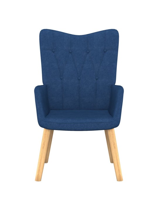 Relaxační křeslo se stoličkou modré textil