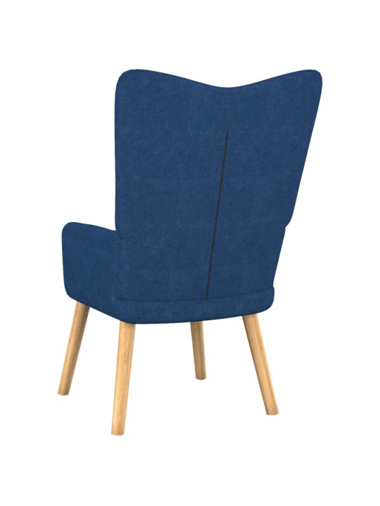 Relaxační křeslo se stoličkou modré textil