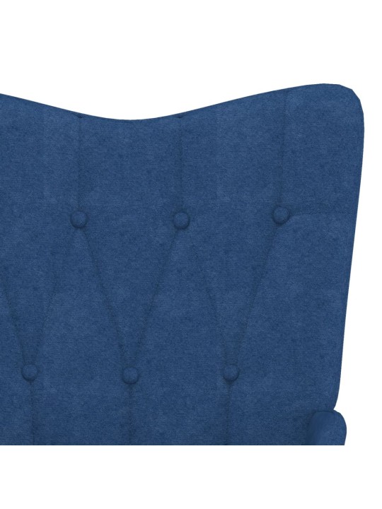 Relaxační křeslo se stoličkou modré textil