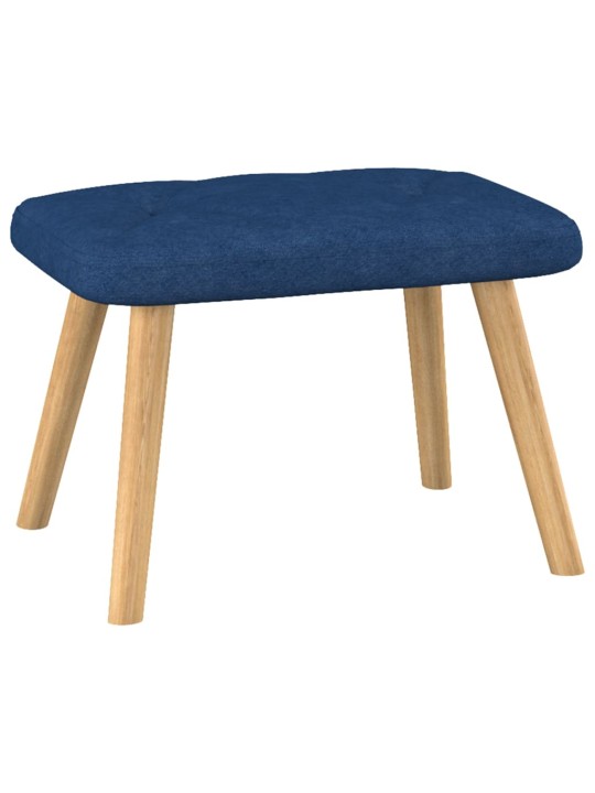 Relaxační křeslo se stoličkou modré textil