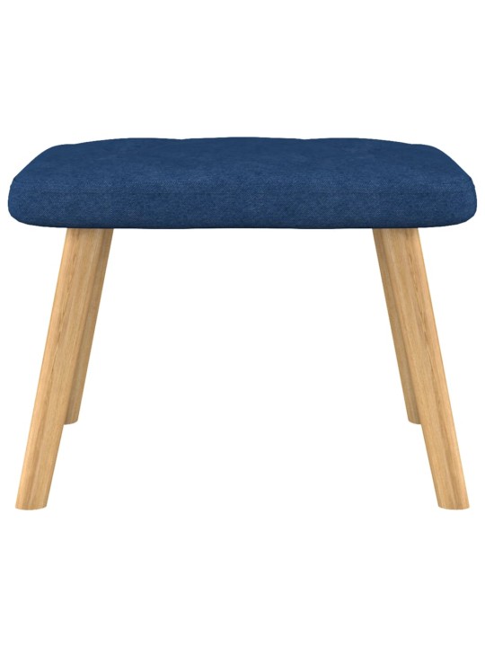 Relaxační křeslo se stoličkou modré textil