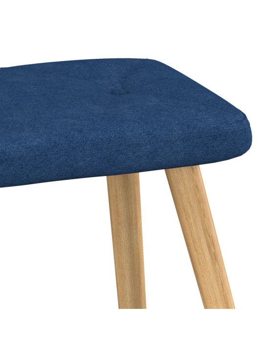 Relaxační křeslo se stoličkou modré textil