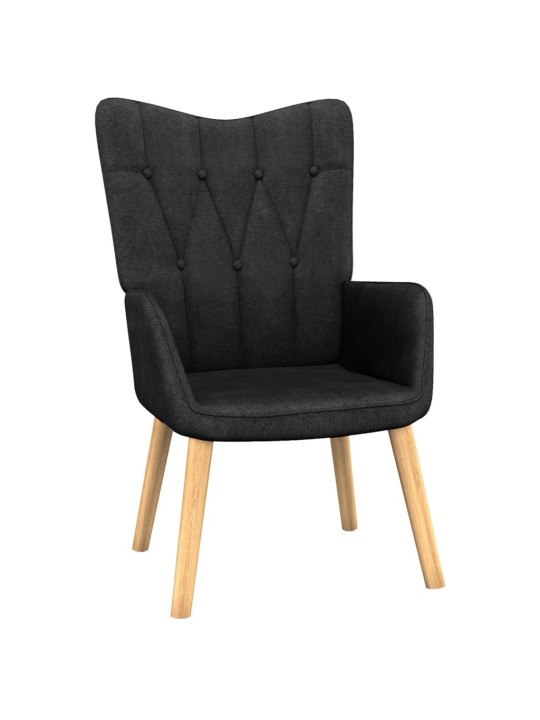 Relaxační křeslo se stoličkou černé textil