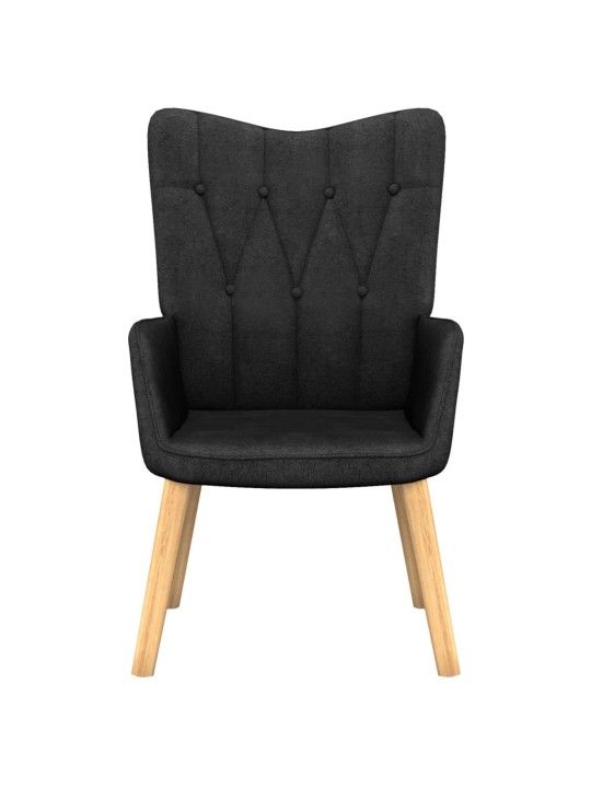 Relaxační křeslo se stoličkou černé textil