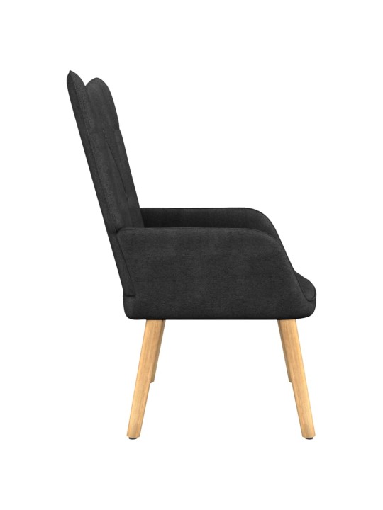 Relaxační křeslo se stoličkou černé textil