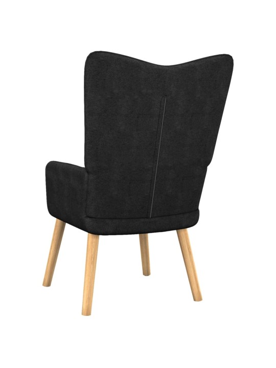 Relaxační křeslo se stoličkou černé textil