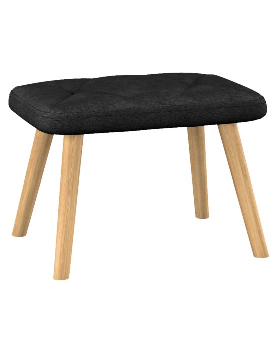 Relaxační křeslo se stoličkou černé textil