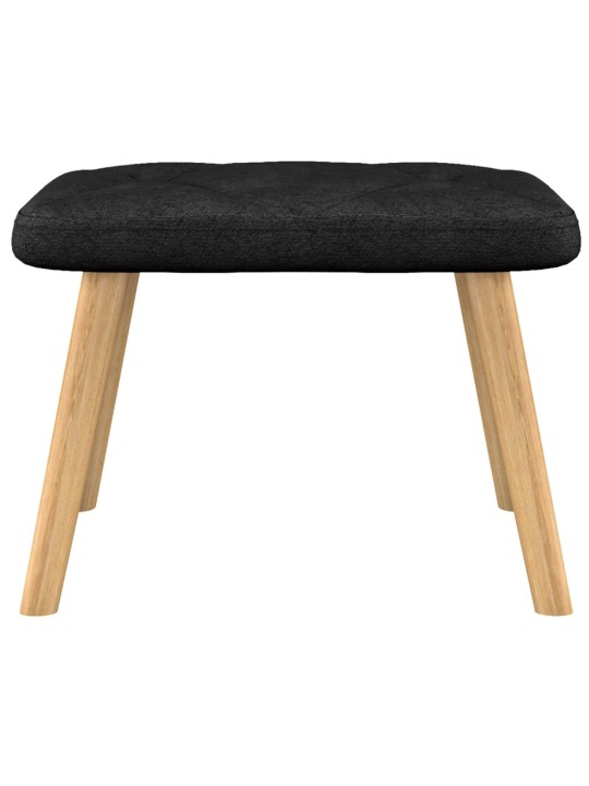 Relaxační křeslo se stoličkou černé textil
