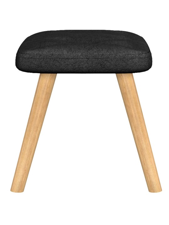 Relaxační křeslo se stoličkou černé textil
