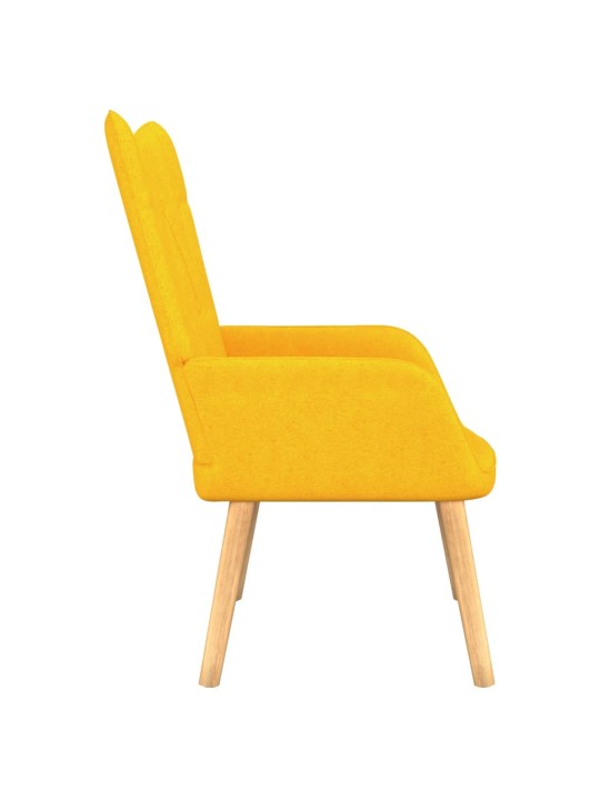 Relaxační křeslo se stoličkou hořčicově žluté textil