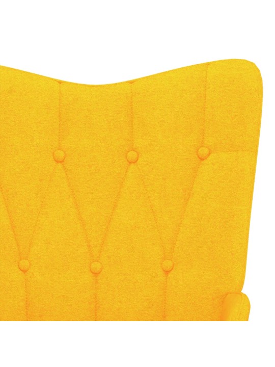Relaxační křeslo se stoličkou hořčicově žluté textil