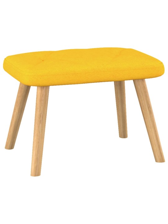 Relaxační křeslo se stoličkou hořčicově žluté textil