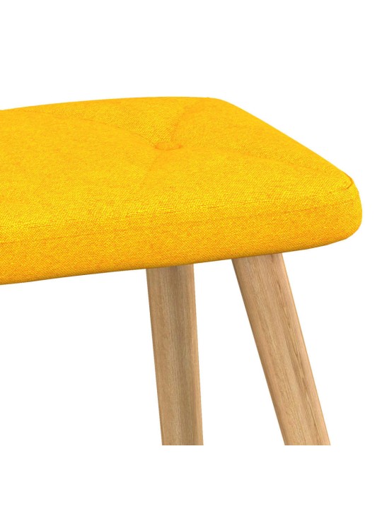 Relaxační křeslo se stoličkou hořčicově žluté textil