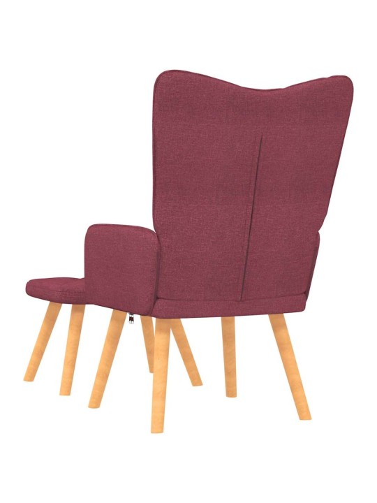 Relaxační křeslo se stoličkou vínové textil
