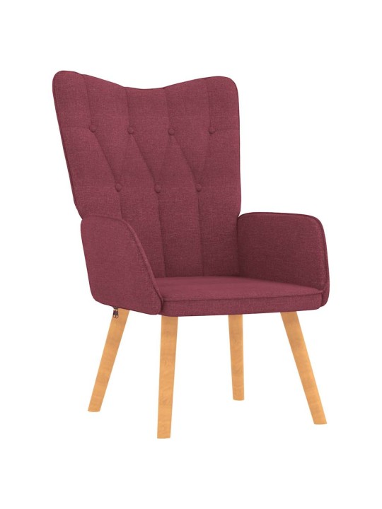 Relaxační křeslo se stoličkou vínové textil
