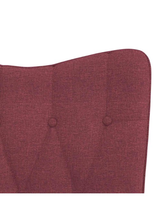 Relaxační křeslo se stoličkou vínové textil