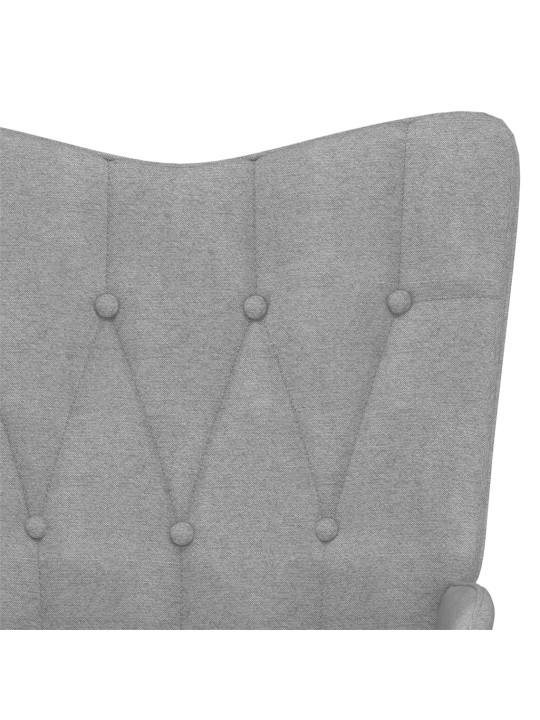 Houpací křeslo světle šedé textil
