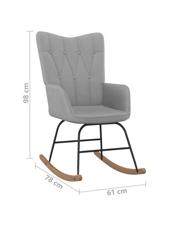 Houpací křeslo světle šedé textil