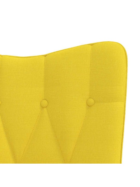 Houpací křeslo hořčicově žluté textil