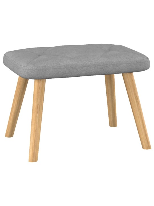 Houpací křeslo se stoličkou světle šedé textil