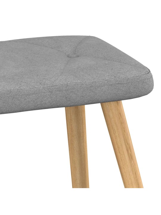 Houpací křeslo se stoličkou světle šedé textil