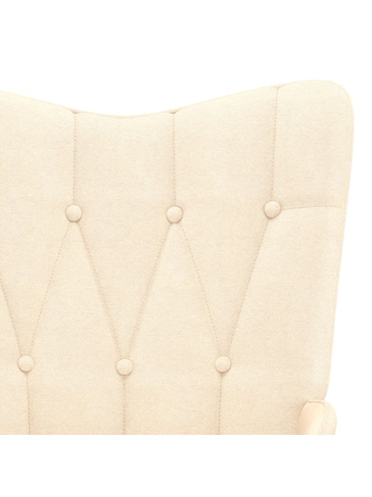 Houpací křeslo se stoličkou krémově textil