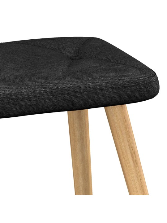 Houpací křeslo se stoličkou černé textil