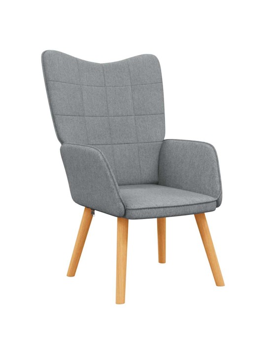 Relaxační křeslo světle šedé textil