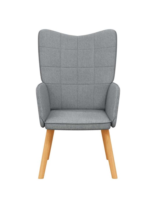 Relaxační křeslo světle šedé textil