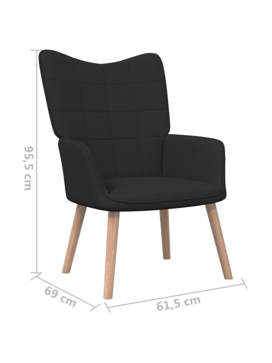 Relaxační židle černá textil