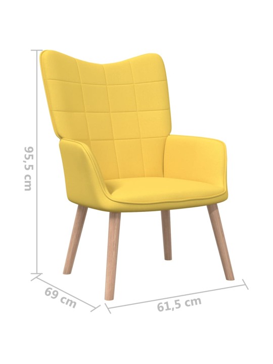 Relaxační křeslo hořčicově žluté textil