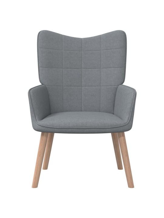 Relaxační křeslo se stoličkou světle šedé textil