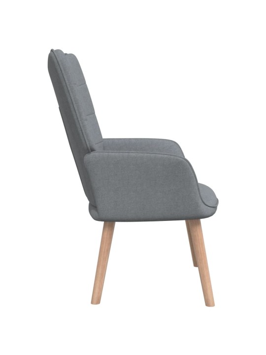 Relaxační křeslo se stoličkou světle šedé textil