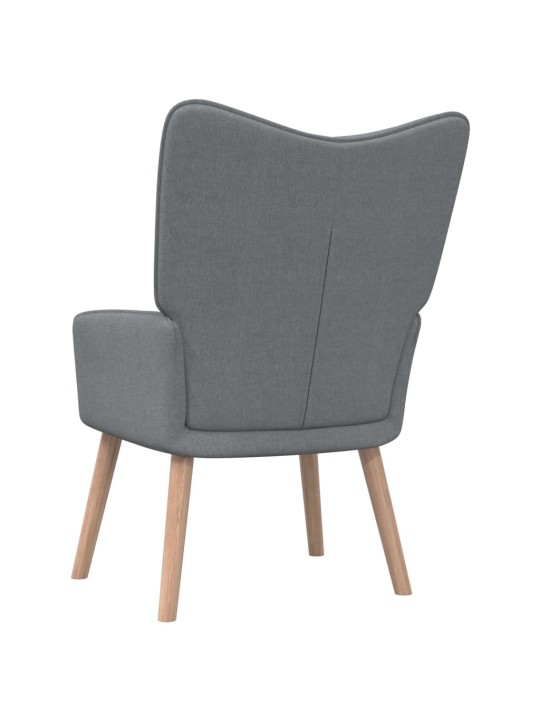 Relaxační křeslo se stoličkou světle šedé textil
