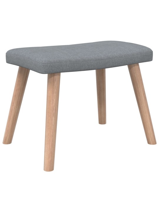 Relaxační křeslo se stoličkou světle šedé textil