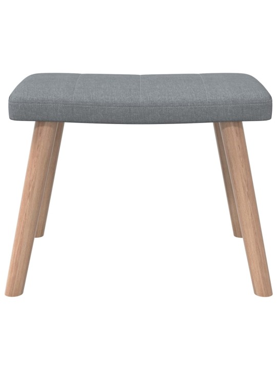 Relaxační křeslo se stoličkou světle šedé textil