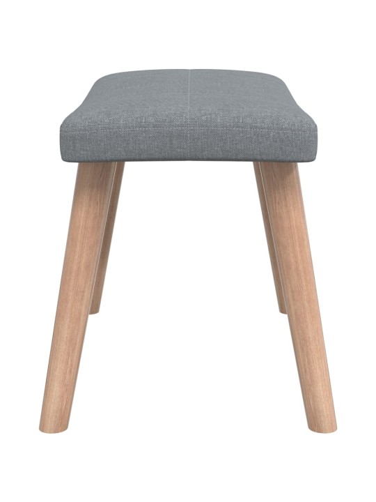 Relaxační křeslo se stoličkou světle šedé textil