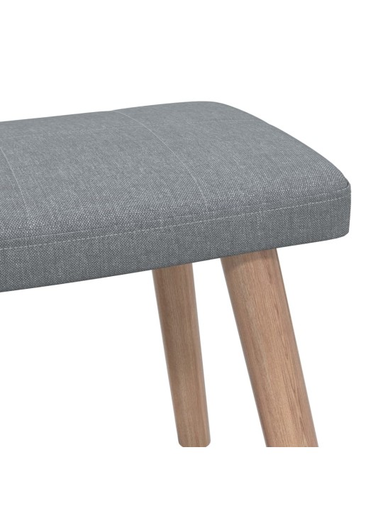 Relaxační křeslo se stoličkou světle šedé textil