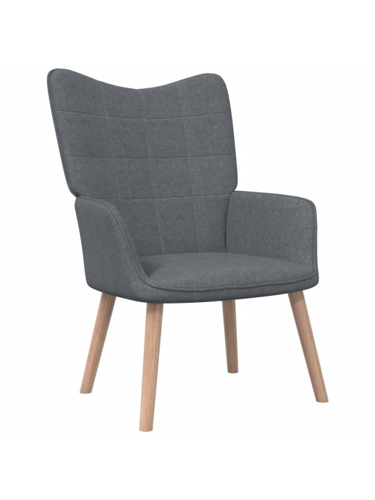 Relaxační křeslo se stoličkou tmavě šedé textil