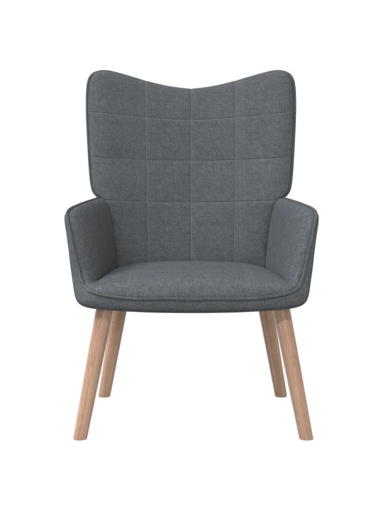 Relaxační křeslo se stoličkou tmavě šedé textil