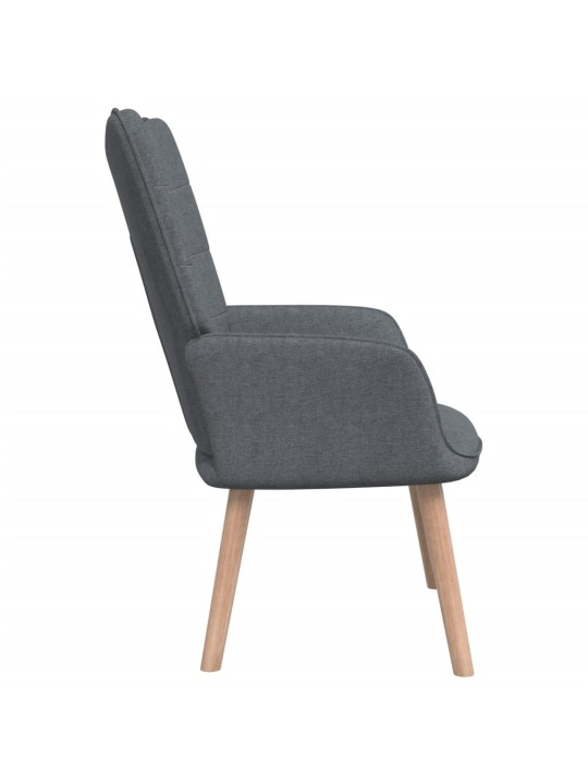 Relaxační křeslo se stoličkou tmavě šedé textil