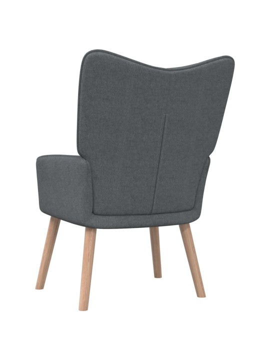 Relaxační křeslo se stoličkou tmavě šedé textil