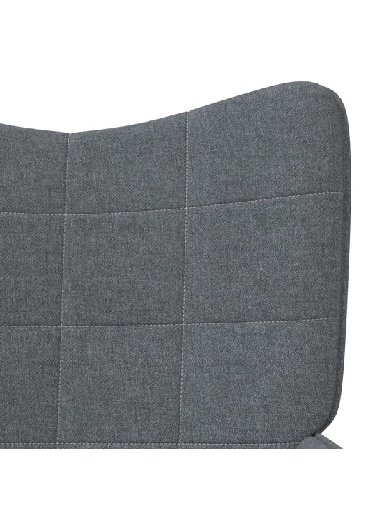 Relaxační křeslo se stoličkou tmavě šedé textil